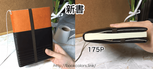 新書をアマネカクラシックで包んだ